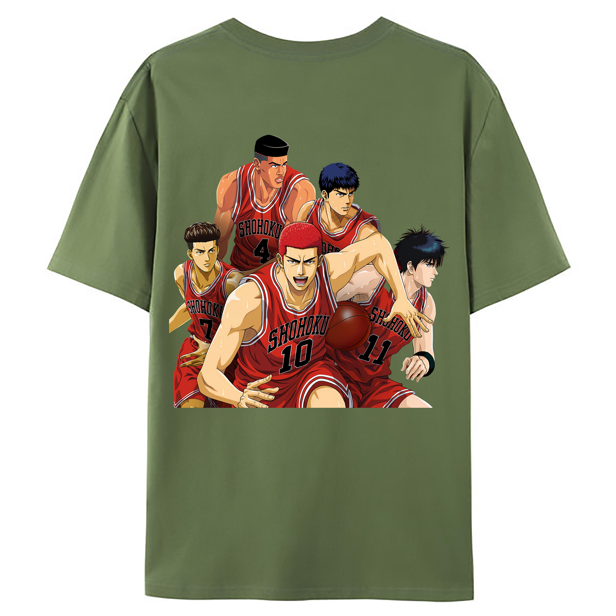 （画像用） SLAM DUNK／スラムダンク 綿100％ メンズ半袖Tシャツ（バックプリント） 通気性